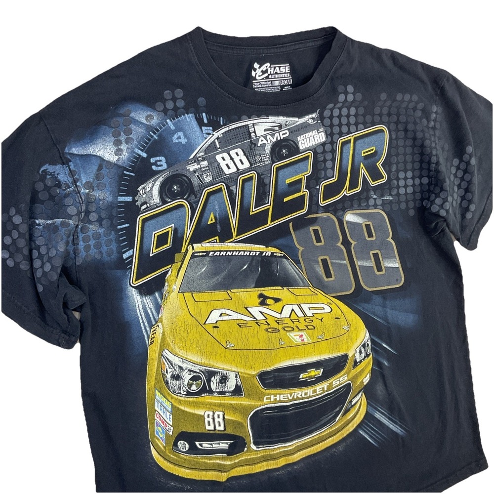 Nascar Dale Earnhardt Jr x AMP Energy Gold T-Shirt Sz XL #88 Chase Authentics